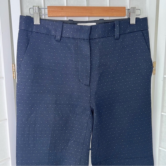 3.1 Phillip Lim Navy Blue Gold Metallic Speck Dress Pant | Size 0 - Picture 2 of 6